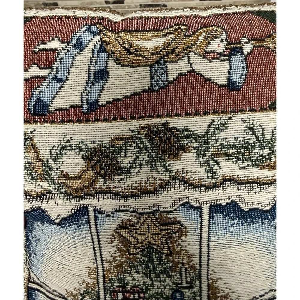 J. DeCristoforo Joys of the Season Christmas Tapestry Couch Decor Pillow 11.5x16